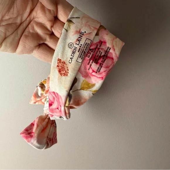 Caden Lane 0-3M Pink Floral Knot Gown & Headwrap - Picture 8 of 8